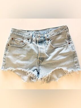 Women's Levi's 501 Original cutoff denim shorts high rise classic button fly 28